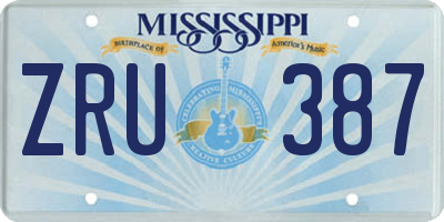 MS license plate ZRU387