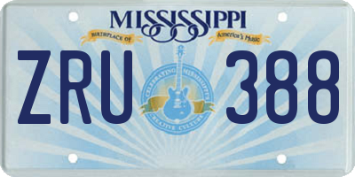 MS license plate ZRU388