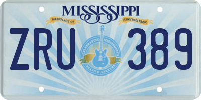 MS license plate ZRU389