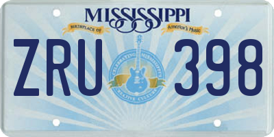 MS license plate ZRU398