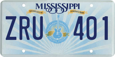 MS license plate ZRU401