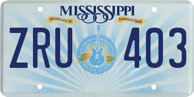 MS license plate ZRU403