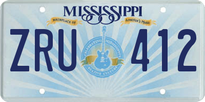 MS license plate ZRU412