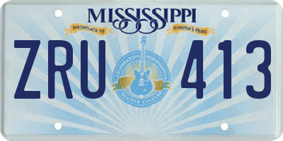 MS license plate ZRU413