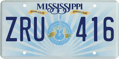 MS license plate ZRU416
