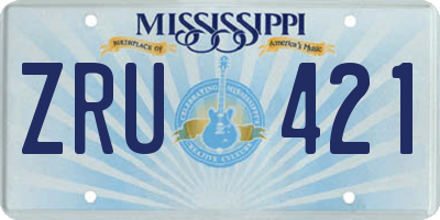 MS license plate ZRU421