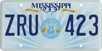MS license plate ZRU423