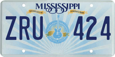 MS license plate ZRU424