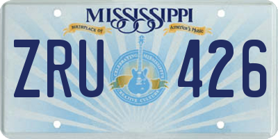 MS license plate ZRU426