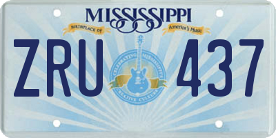 MS license plate ZRU437