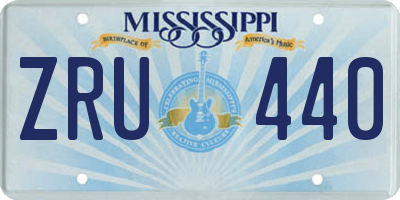 MS license plate ZRU440
