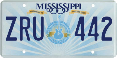 MS license plate ZRU442
