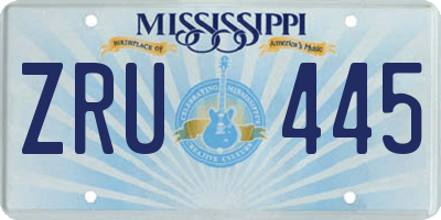 MS license plate ZRU445