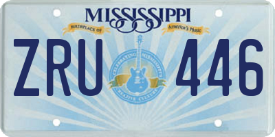 MS license plate ZRU446