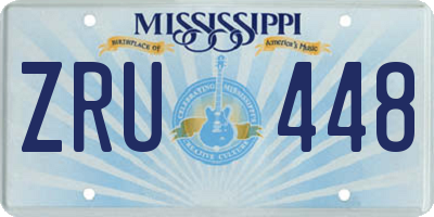 MS license plate ZRU448