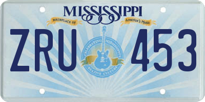 MS license plate ZRU453