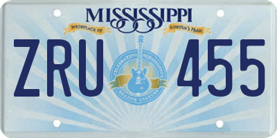 MS license plate ZRU455