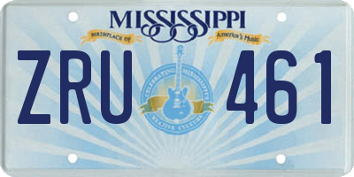MS license plate ZRU461