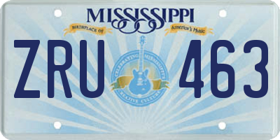 MS license plate ZRU463