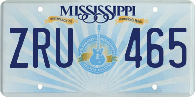 MS license plate ZRU465