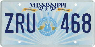 MS license plate ZRU468