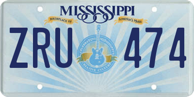 MS license plate ZRU474