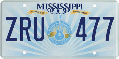 MS license plate ZRU477