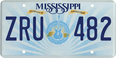 MS license plate ZRU482