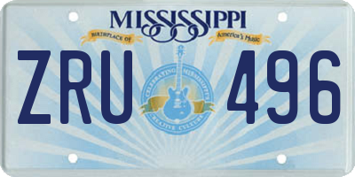 MS license plate ZRU496