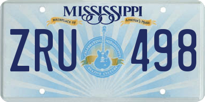 MS license plate ZRU498