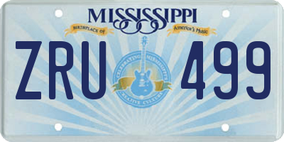 MS license plate ZRU499