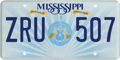 MS license plate ZRU507