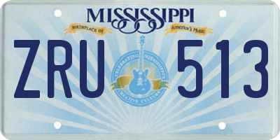 MS license plate ZRU513