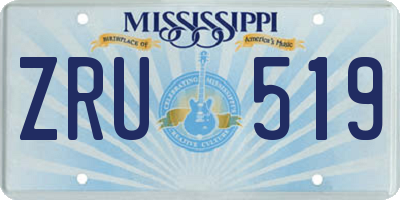 MS license plate ZRU519