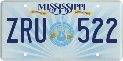MS license plate ZRU522