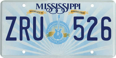MS license plate ZRU526