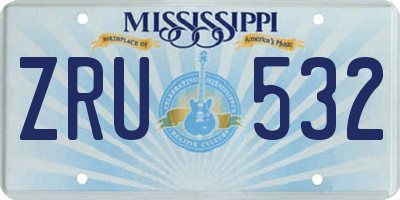 MS license plate ZRU532