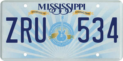 MS license plate ZRU534