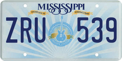 MS license plate ZRU539