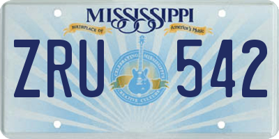 MS license plate ZRU542
