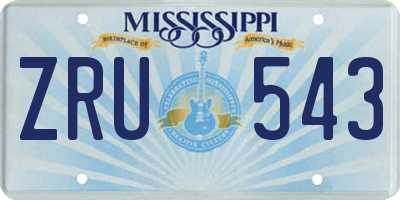 MS license plate ZRU543