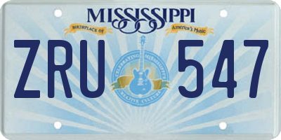 MS license plate ZRU547