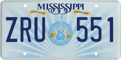 MS license plate ZRU551