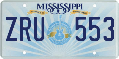 MS license plate ZRU553