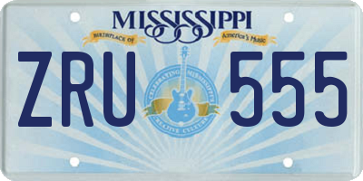 MS license plate ZRU555