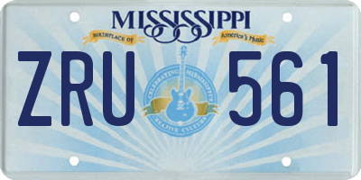 MS license plate ZRU561