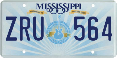 MS license plate ZRU564