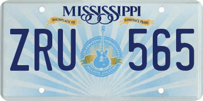 MS license plate ZRU565