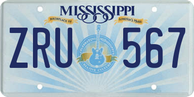 MS license plate ZRU567