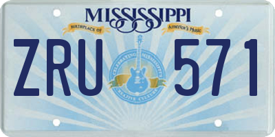 MS license plate ZRU571